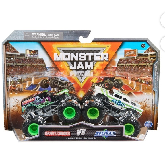 Monster Jam Monster Trucks Grave Digger vs. Avenger - Series 25 - 2-Pack - NEW! - Picture 1 of 6